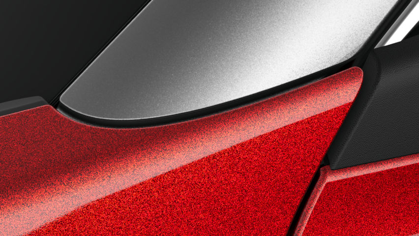 rouge flamme / toit gris schiste