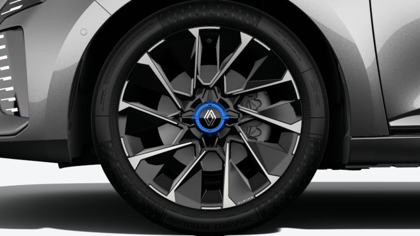jantes alliage 17'' diamantées « la flèche » avec centre de roue bleu