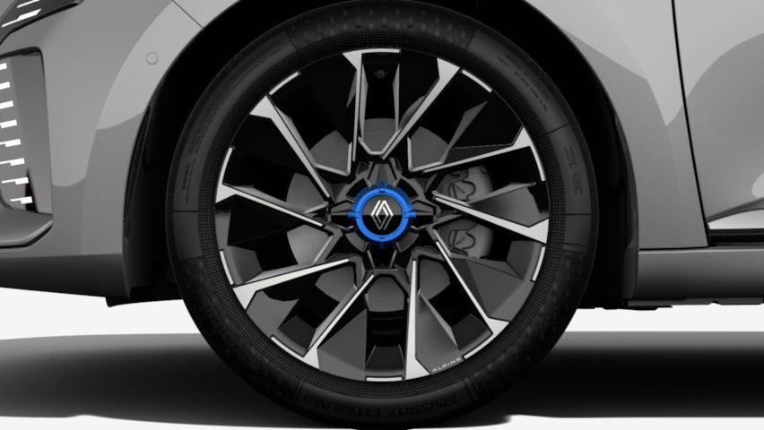 jantes alliage 17'' diamantées « la flèche » avec centre de roue bleu